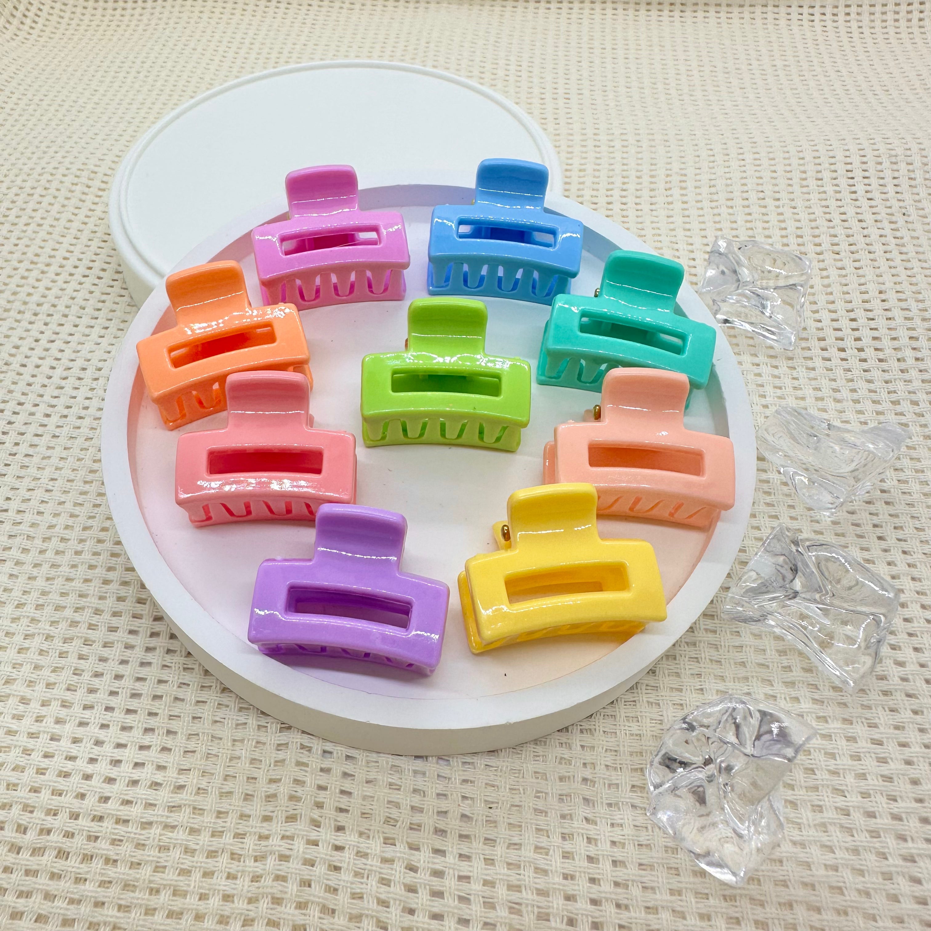 Mini Clips: Regenboog Rechthoekige Klauw Mini Clips: Regenboog Rechthoekige Klauw
