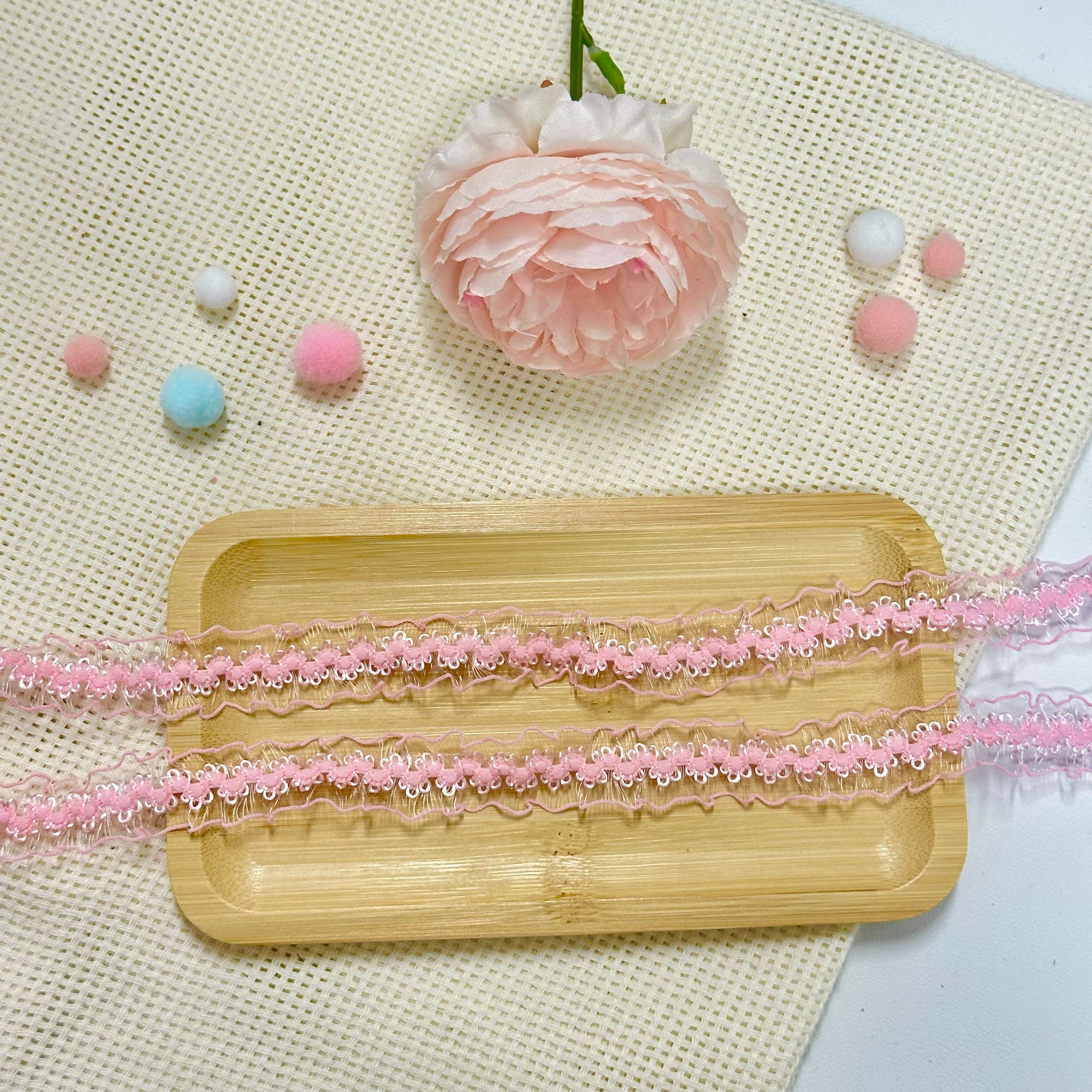 100 cm kanten lint: roze 100 cm kanten lint: roze