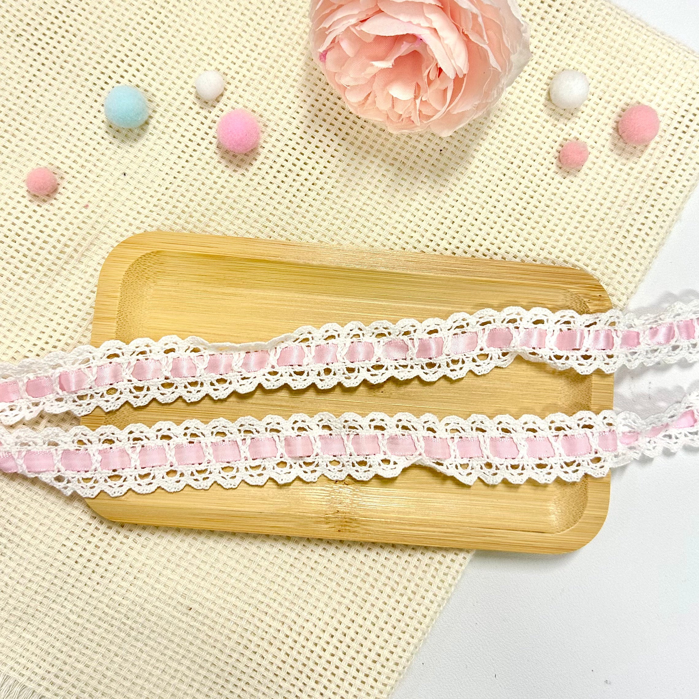 100 cm kanten lint: babyroze 100 cm kanten lint: babyroze